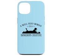 Kids Girls Reading A Well Read Woman is A Dangerous Creature Coque pour iPhone 13