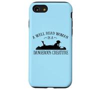 Kids Girls Reading A Well Read Woman is A Dangerous Creature Coque pour iPhone SE (2020) / 7/8