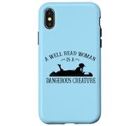 Kids Girls Reading A Well Read Woman is A Dangerous Creature Coque pour iPhone X/XS