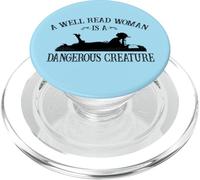 Kids Girls Reading A Well Read Woman is A Dangerous Creature PopSockets PopGrip pour MagSafe