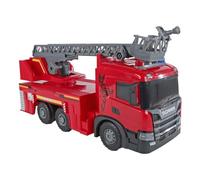 Kids Globe 2Play Scania 510423 Camion de Pompier (Rouge, avec lumière et Son, entraînement à Friction, échelle pivotante Extensible, 56 x 20 x 30 cm, pour Enfant, véhicule de Jeu, Camion de Pompiers