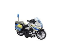 Kids Globe 510247 - Moto de Police - Véhicule d'intervention avec lumière et Son - Moteur à rétraction - Jouet en Plastique - Piles incluses
