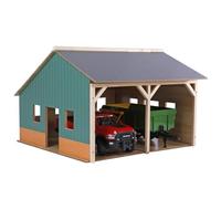 Kids Globe - 610338 - Maquette - Bâtiment de ferme en bois pour 2 tracteurs - Echelle 1:16