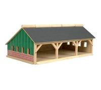 Kids Globe Agricultural Shed 3-compartment Small, 1:87 Brun G