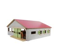 Kids Globe Clapier (avec 3 boîtes et Terrain d'équitation, Longueur : 62 cm, Largeur : 56 cm, Hauteur : 26 cm, Toit Amovible des Deux côtés, matériau : Bois) 610271, Rose