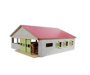 Kids Globe Clapier (avec 3 boîtes et Terrain d'équitation, Longueur : 62 cm, Largeur : 56 cm, Hauteur : 26 cm, Toit Amovible des Deux côtés, matériau : Bois) 610271, Rose