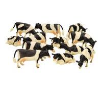 Kids Globe – Ensemble de vaches 1:32, 12 pièces – Noir et blanc – Jouet pour enfant