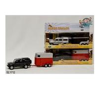 Kids Globe Die Cast tirez Landrover avec remorque à chevaux G