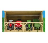 Kids Globe - 610047 - Hangar en Bois pour Tracteurs - Échelle 1/50