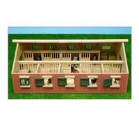 Kids Globe Horse Stable Wood With 9 Horse Stalls 1:32 Multicolore G
