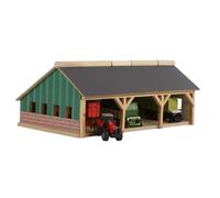 Kids Globe Large Wooden Farm Shed For Tractors (Scale 1:87),Multicolor,30 x 16.7