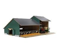 Kids Globe Étable à vaches jouet en bois 610200 – Abri avec toit ouvrant, échelle 1:32