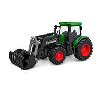 Kids Globe Tracteur RC 2,4 GHz (Bulldog avec lumière et Chargeur Frontal, Longueur : 27 cm, Vert, avec télécommande, à partir de 6 Ans) 510310