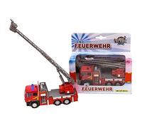 Kids Globe Traffic 510126 Voiture De Pompier Avec Échelle Rotative Jouet Pour Enfant Avec Lumière Et Son Rouge