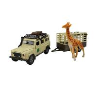 Kids Globe Van Manen Traffic Die Cast « Landrover Defender » (Pull Back, remorque Girafe) - 521723