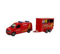 Kids Globe VW Transporter 520321 Pompiers avec remorque DE Die Cast Pull Back 27,5 cm Jouet pour Enfant