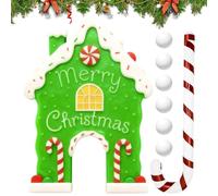 Kids Golf Set - Portable Christmas Toy, Gingerbread Golf with Balls Candy Cane | Interactive Play Activity for Children Adults Family Living Room Outdoor Parties Holiday Entertainment Fun Game