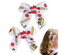 Kids Hair Bows - Fabric Back To School Hairpins Non Slip No Damage Strong
