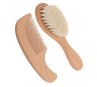 Kids Hair Brush, Wooden Handle Comb, 14.3cm Authentic Soft Bristle Gentle Styling Brush Care Kit, for Girls Children Daily Use Home Travel Daycare School Hair Grooming Salon