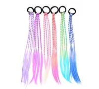 Kids Hair Extensions Traided Hair Tie Band Gradient Couleurs Girls Girls Hair Plice Band avec élastique Band Rope For Kids and Women 6PCS Femmes Tool de maquillage de beauté