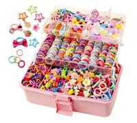 Kids Hair Kit,Headbands and Ties with Barrettes Elastic for Styling | Versatile Hair Styling Set,Comfortable Elastics,Secure Clips,All Seasons,School,Outdoor,Photoshoot,Gift
