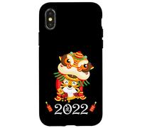Kids Happy Chinese New Year Cartoon Year of the Tiger 2022 Coque pour iPhone X/XS