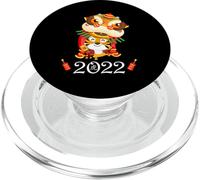 Kids Happy Chinese New Year Cartoon Year of the Tiger 2022 PopSockets PopGrip pour MagSafe