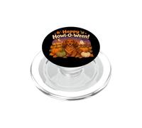 Kids Happy Howl-O-Ween Halloween Red Long Haired Dachshund PopSockets PopGrip pour MagSafe