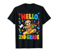Kids Hello 2nd Grade Sloth Pencil Back to School Student T-Shirt