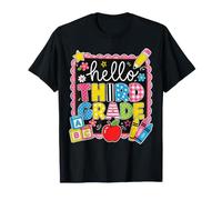 Kids Hello 3rd Grade Back to School Cute Girls Third Grader T-Shirt