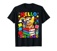 Kids Hello 3rd Grade Sloth Pencil Back to School Student T-Shirt