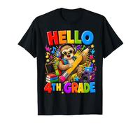 Kids Hello 4th Grade Sloth Pencil Back to School Student T-Shirt