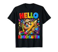 Kids Hello Kindergarten Sloth Pencil Back to School Student T-Shirt