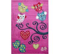 Kids Hiboux tapis chambre d'enfant poils ras rectangle 200x290cm lilas