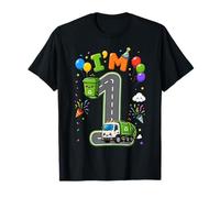 Kids I'm 1 Garbage Vehicle Recycling 1st Birthday Boy Party T-Shirt