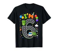 Kids I'm 6 Garbage Vehicle Recycling 6th Birthday Boy Party T-Shirt