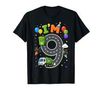 Kids I'm 9 Garbage Vehicle Recycling 9th Birthday Boy Party T-Shirt