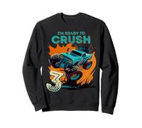 Kids I'm Ready to Crush 3 Monster Truck fête Ses 3 Ans Sweatshirt