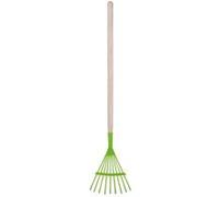 Kids In The Garden - Outil de jardin pour enfant manche en bois Râteau à feuilles Vert G