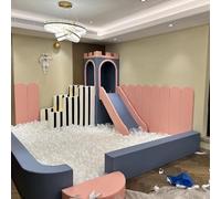 Kids Indoor Playground Set with Ball Pit, Slide & Climbing Modules - Safe, Durable Play Structure for Home, Daycare & Commercial Use, Multiple Themes & Colors Available(A)