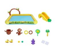 Kids Inflatable Pool - Spacious Jungle Spray Zone Layout | Harmless Eco-Durable Thickened PVC Safe Construction | Outside Yard Lawn Birthday Party Use Case, Convenient Foldable Quick Setup Build
