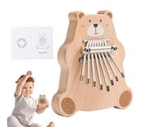 Kids Instrument, Cute Bear Shape, 3.54x3.94x0.59 inches, Thumb Piano, Multifunctional Music Toy, Portable Gift, Learning Entertainment for Toddler and Adults, Wooden