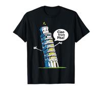 Kids Italy Tour penchée Pise "Ciao from Pisa" Fille ou Garçon T-Shirt