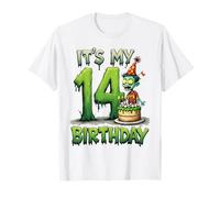 Kids It's My 14th Birthday Boy Halloween Zombie 14 Years Old T-Shirt