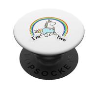 Kids It's My 2nd Birthday Cute Unicorn 2 Year Old Girls PopSockets PopGrip Adhésif