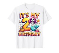 Kids It's My 2nd Birthday Girl Halloween Mermaid Skeleton T-Shirt