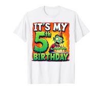 Kids It's My 5th Birthday Boy Halloween Zombie 5 Years Old T-Shirt
