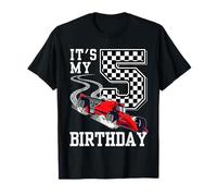 Kids It's My 5th Birthday Boys 5 Five Racing Car Flag Race T-Shirt