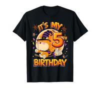 Kids It's My 5th Birthday Cat Witch Halloween 5 Years Old T-Shirt