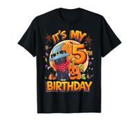 Kids It's My 5th Birthday Girl Cat Halloween 5 Years Old T-Shirt